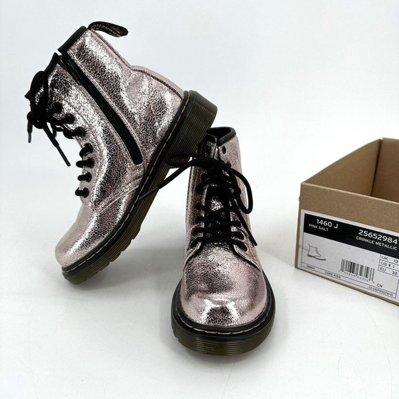 Dr. Martens Other - Dr Martens Girls Combat Boots 1460 J Pink Salt Crinkle Size US 1 NEW